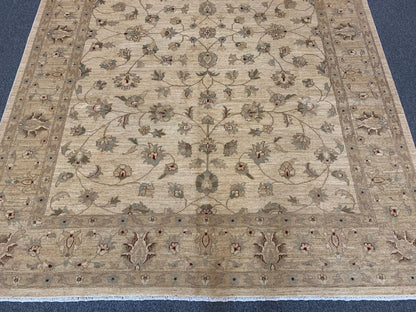 Ivory/Gold Oushak 8X11 Ziegler Handmade Wool Rug # 7960