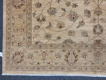 Ivory/Gold Oushak 8X11 Ziegler Handmade Wool Rug # 7960