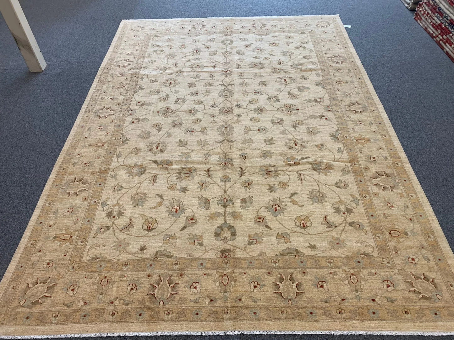 Ivory/Gold Oushak 8X11 Ziegler Handmade Wool Rug # 7960