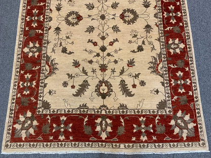 Ivory/Rest Oushak 6X8 Handmade Wool Rug # 8710