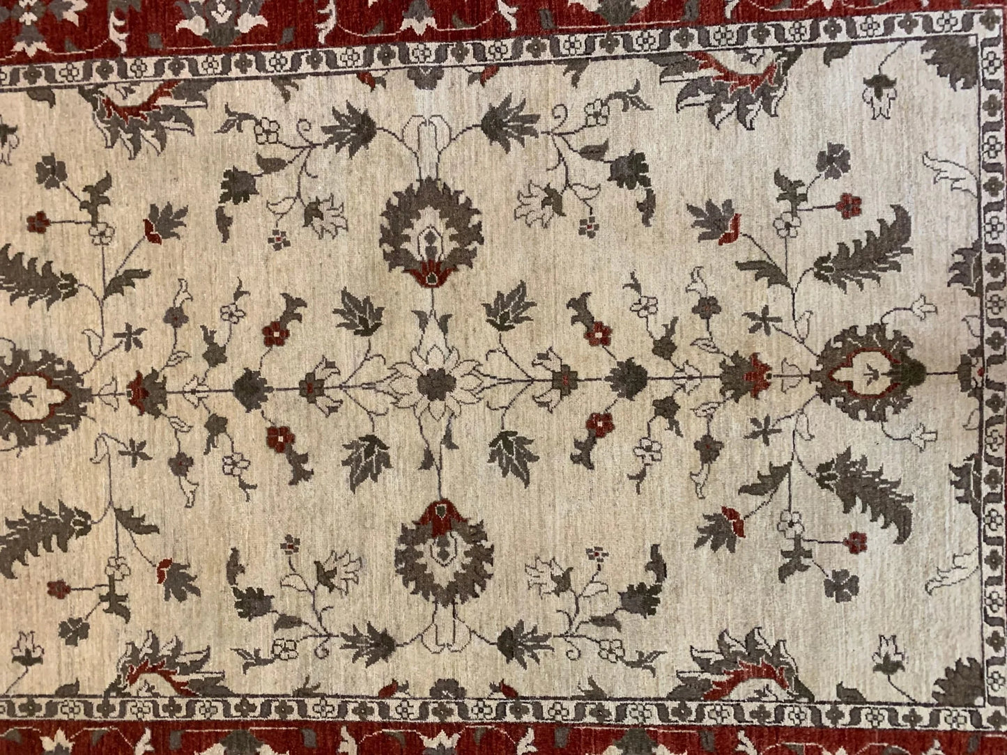 Ivory/Rest Oushak 6X8 Handmade Wool Rug # 8710