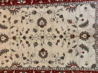 Ivory/Rest Oushak 6X8 Handmade Wool Rug # 8710