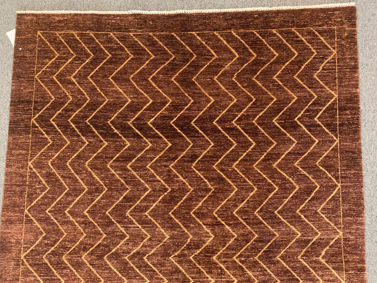 6X8 Modern Natural Wool Color Handmade Rug # 8996