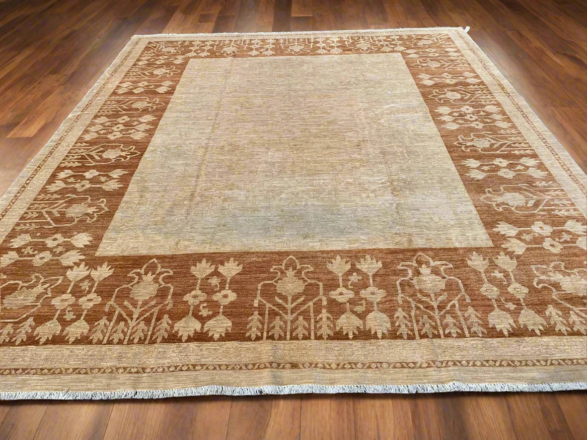 13X14 Oushak Aali Baft Handmade Wool Rug # 009869