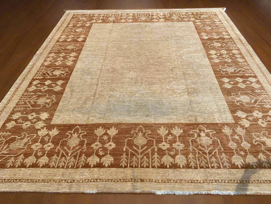 13X14 Oushak Aali Baft Handmade Wool Rug # 009869