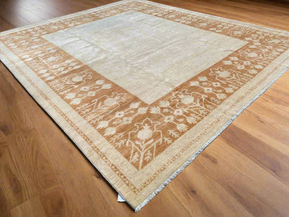 13X14 Oushak Aali Baft Handmade Wool Rug # 009869