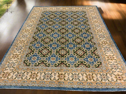 Oushak Light Blue/Beige 9X12 Handmade Wool Rug # 11204