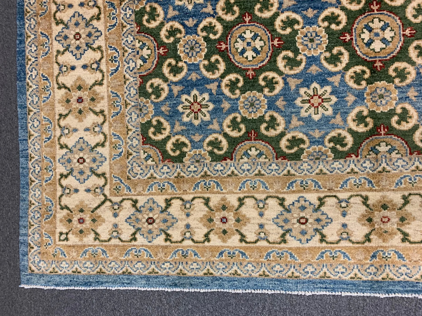 Oushak Light Blue/Beige 9X12 Handmade Wool Rug # 11204