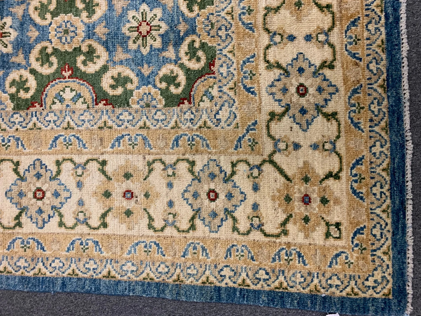 Oushak Light Blue/Beige 9X12 Handmade Wool Rug # 11204