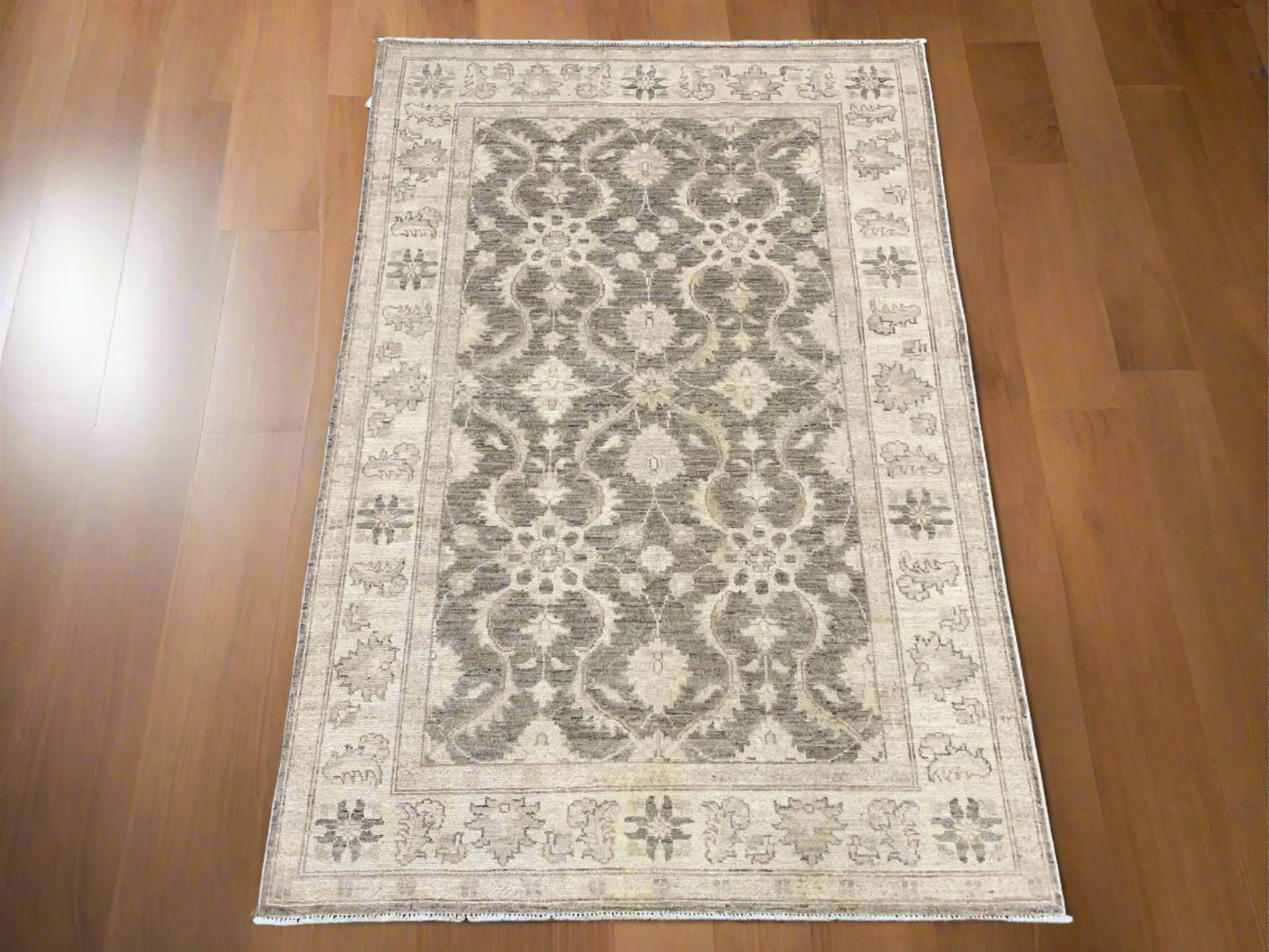 4X6 Oushak Soft Brown Handmade Wool Rug # 9700