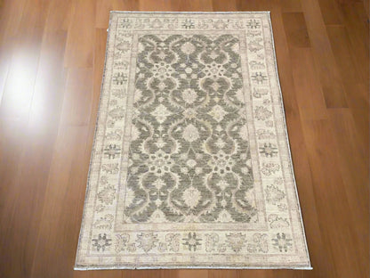 4X6 Oushak Soft Brown Handmade Wool Rug # 9700