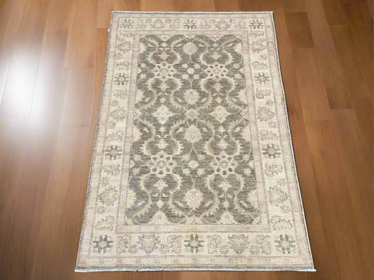 4X6 Oushak Soft Brown Handmade Wool Rug # 9700