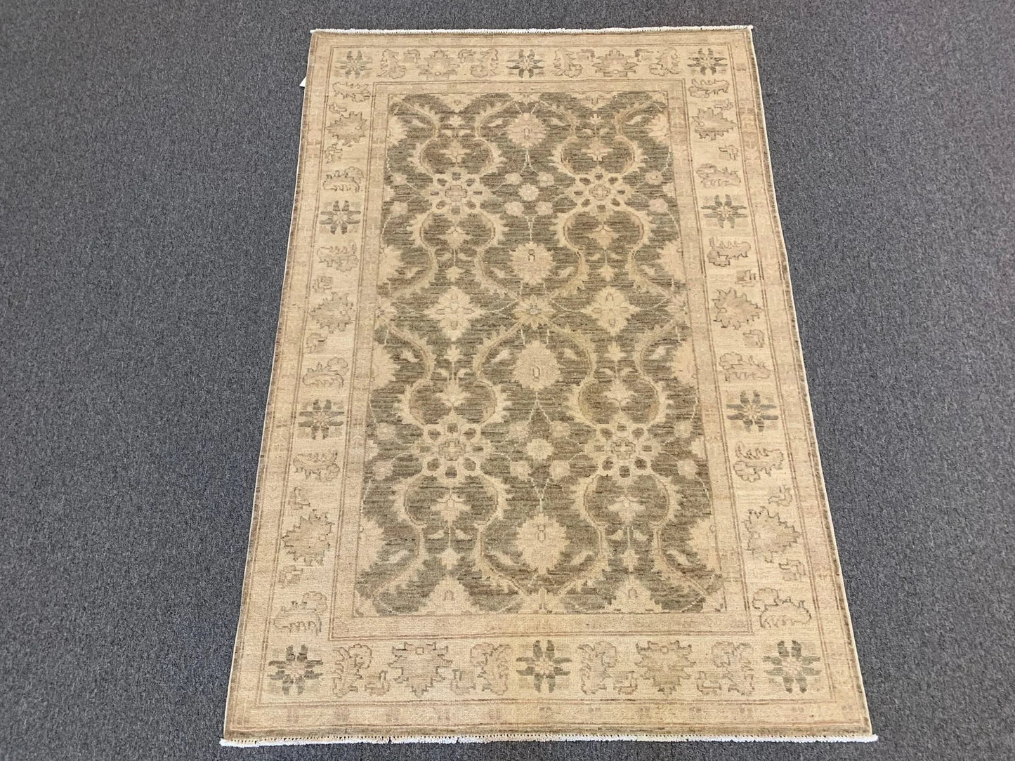 4X6 Oushak Soft Brown Handmade Wool Rug # 9700