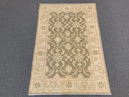 4X6 Oushak Soft Brown Handmade Wool Rug # 9700