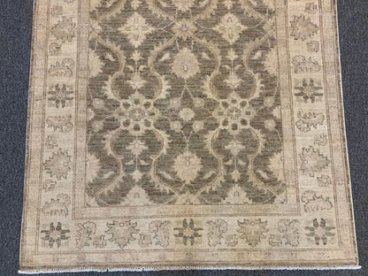 4X6 Oushak Soft Brown Handmade Wool Rug # 9700