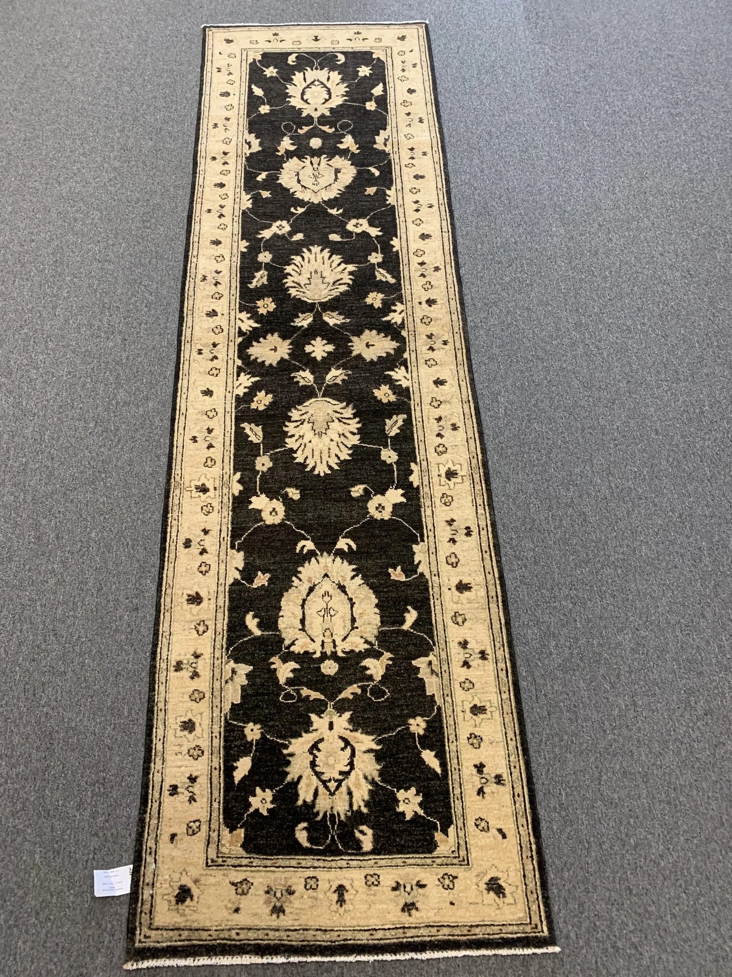 Oushak Black 2' 7"X10' Handmade Wool Runner Rug # 10289