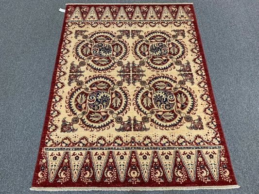 Tribal Multicolor 5X7 Aryana Handmade Wool Rug # 9172