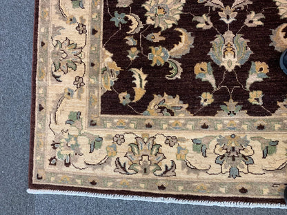 Oushak Brown 5X7 Handmade Wool Rug # 8744