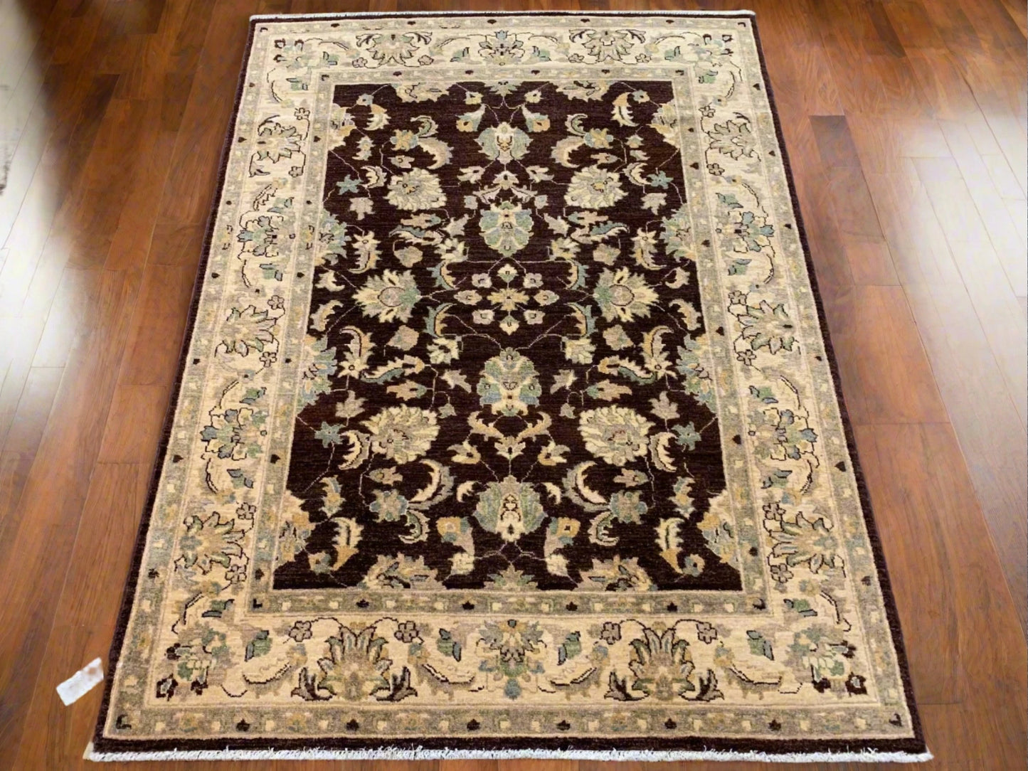 Oushak Brown 5X7 Handmade Wool Rug # 8744