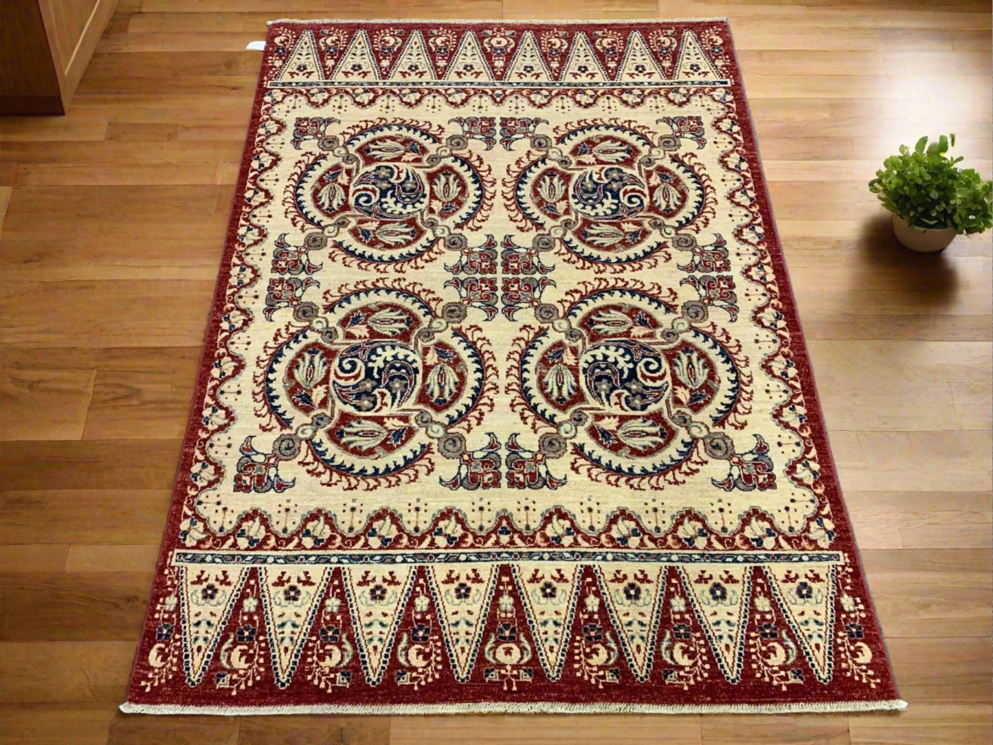 Tribal Multicolor 5X7 Aryana Handmade Wool Rug # 9170