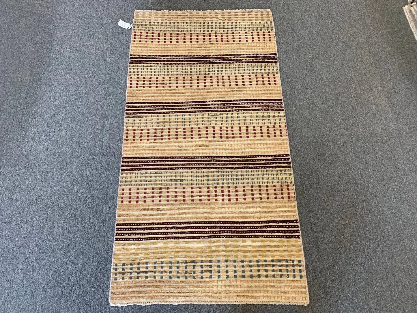 Multicolor Striped Modern 3X6 handmade Wool Rug # 9245