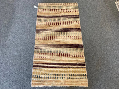 Multicolor Striped Modern 3X6 handmade Wool Rug # 9245