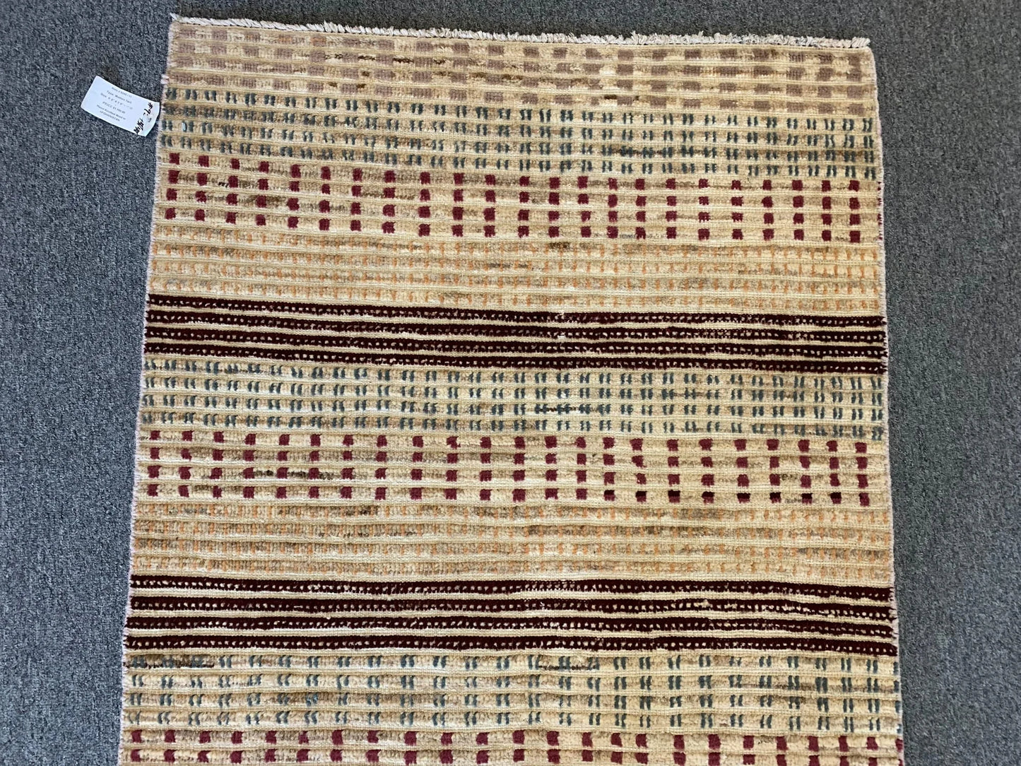 Multicolor Striped Modern 3X6 handmade Wool Rug # 9245