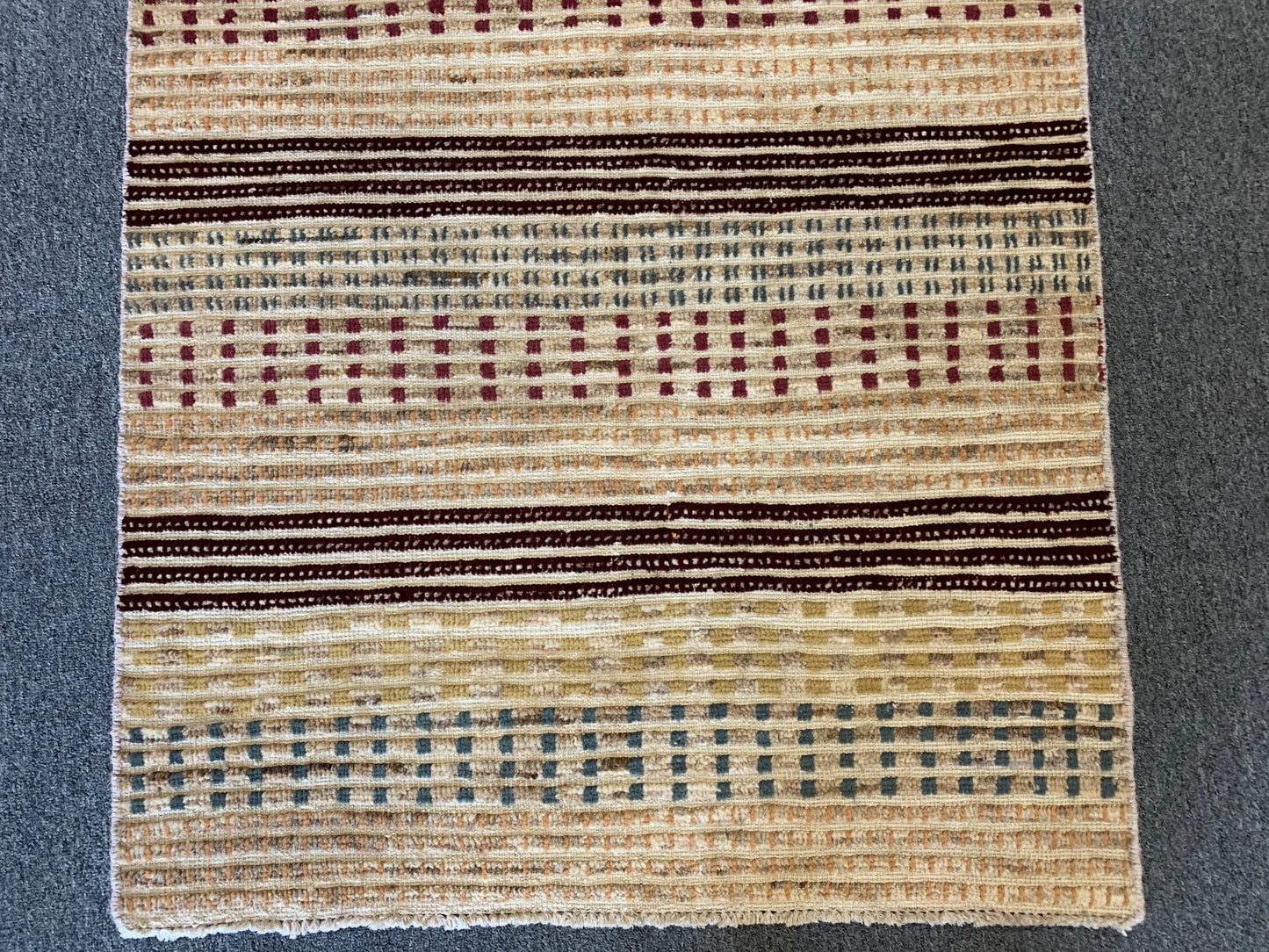 Multicolor Striped Modern 3X6 handmade Wool Rug # 9245