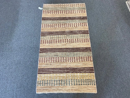 Multicolor Striped Modern 3X6 handmade Wool Rug # 9245