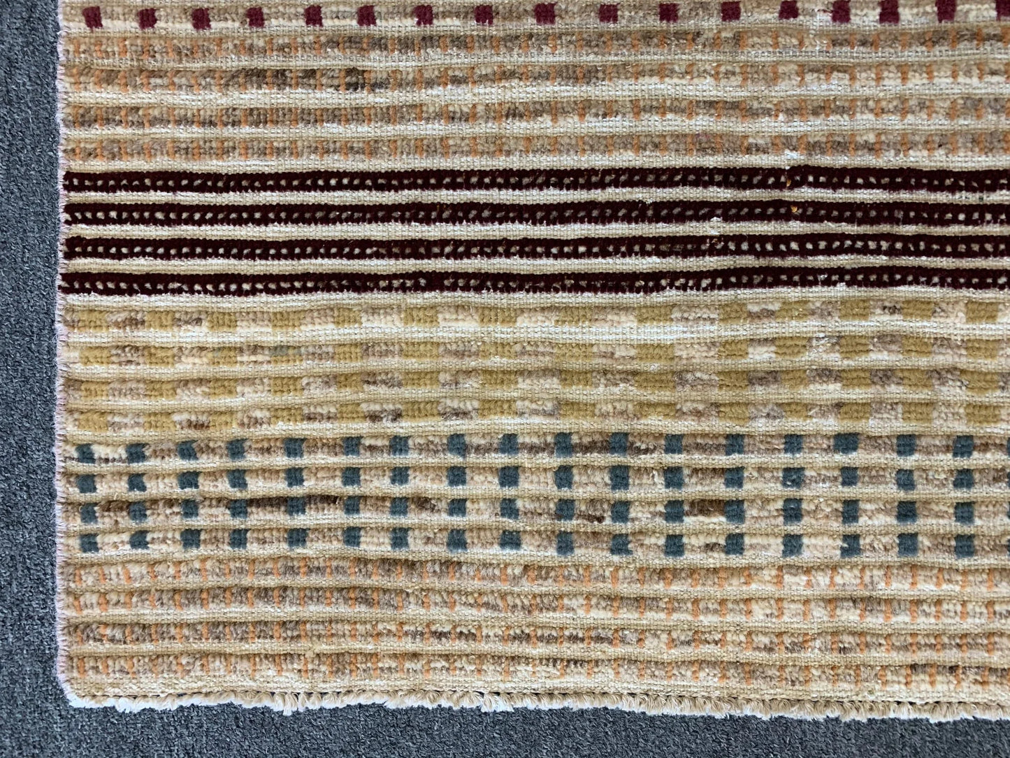 Multicolor Striped Modern 3X6 handmade Wool Rug # 9245