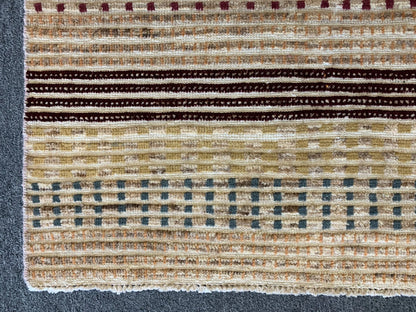 Multicolor Striped Modern 3X6 handmade Wool Rug # 9245