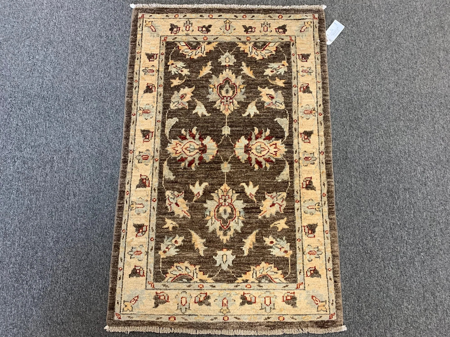 Brown Oushak Ziegler 3X4 Handmade Wool Rug # 11127