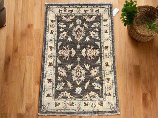 Brown Oushak Ziegler 3X4 Handmade Wool Rug # 11127