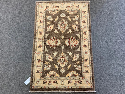 Brown Oushak Ziegler 3X4 Handmade Wool Rug # 11127