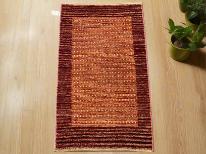 Striped Modern 3X4 handmade Wool Rug # 9250