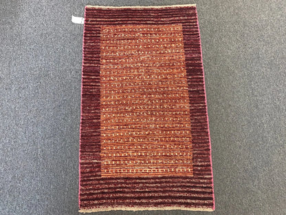 Striped Modern 3X4 handmade Wool Rug # 9250