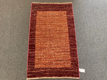 Striped Modern 3X4 handmade Wool Rug # 9250