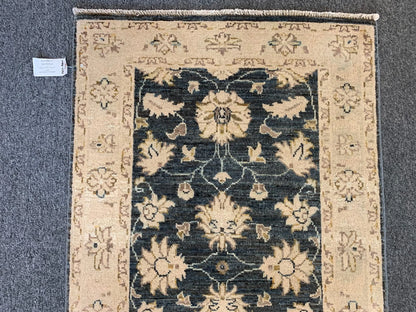 Charcoal Oushak 3X4 Handmade Wool Rug # 10548