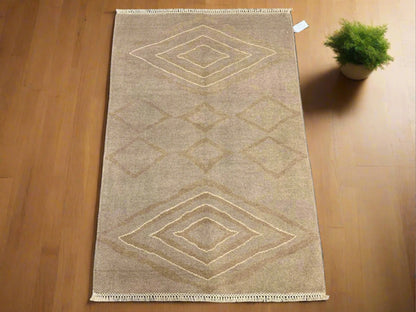 Modern Natural 3X5 Wool Color Handmade Rug # 11462