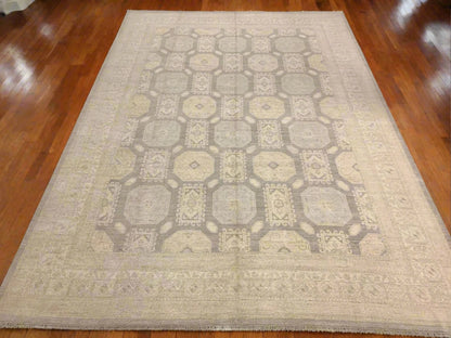 10X14 Oushak White Wash Handmade Wool Rug # 11457