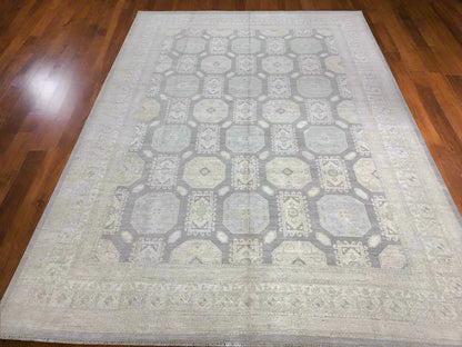 10X14 Oushak White Wash Handmade Wool Rug # 11457