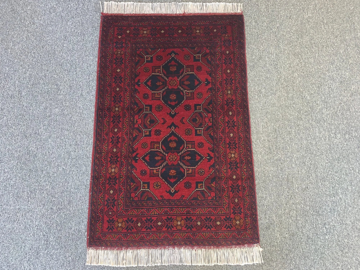 Khal Mohammadi Red Area Rug 3X4 Handmade Wool Rug # 11997