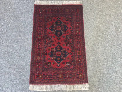 Khal Mohammadi Red Area Rug 3X4 Handmade Wool Rug # 11997