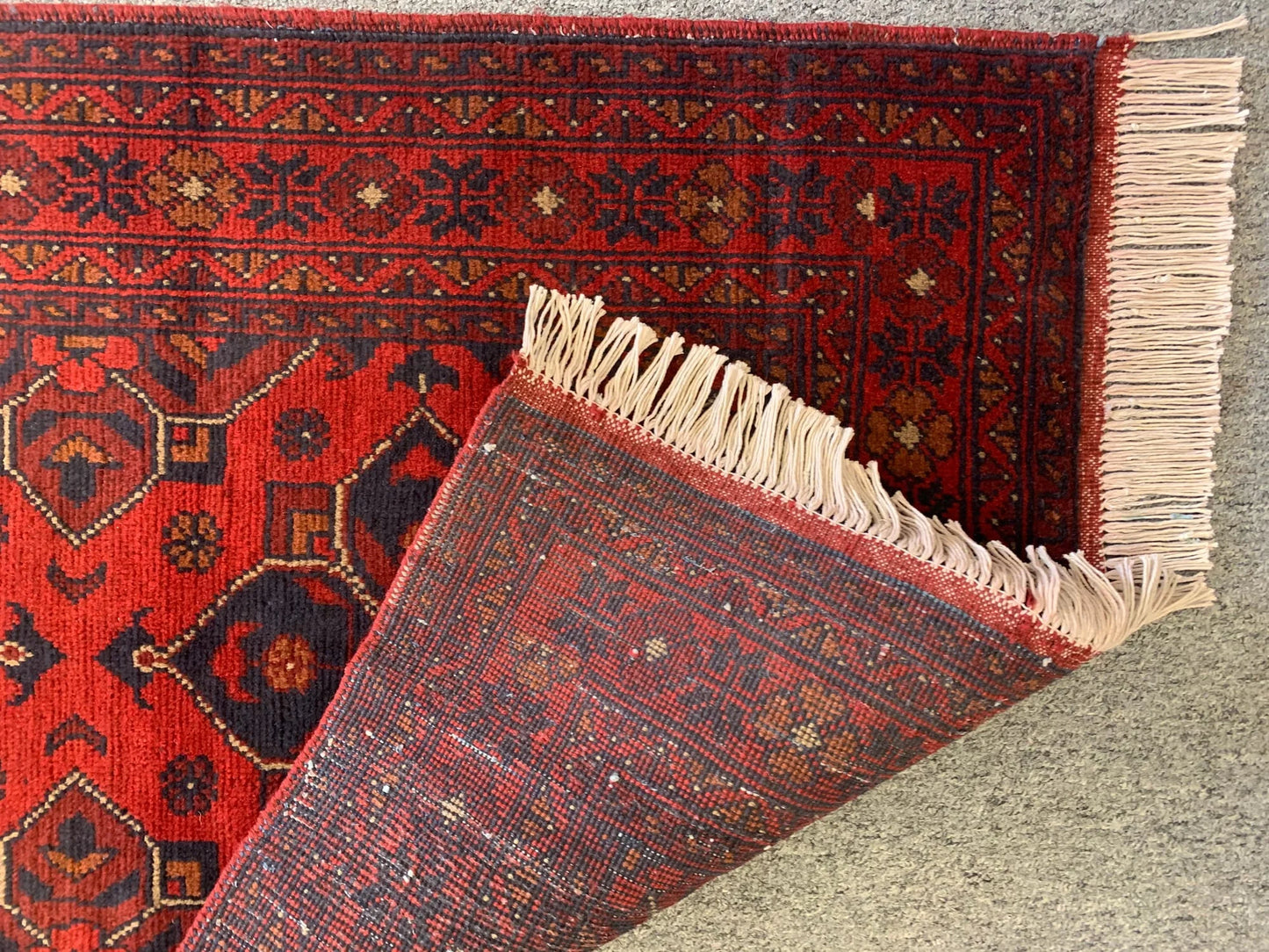 Khal Mohammadi Red Area Rug 3X4 Handmade Wool Rug # 11997