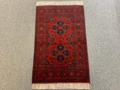 Khal Mohammadi Red Area Rug 3X4 Handmade Wool Rug # 11997