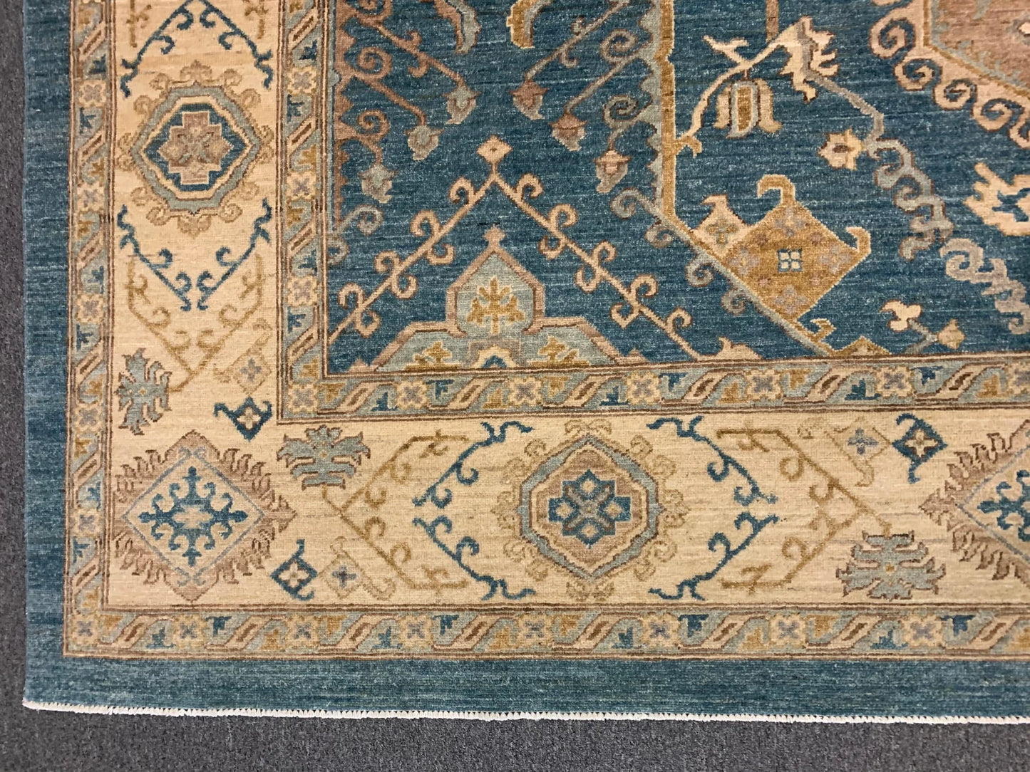 Oushak Chobi Blue 9X12 Handmade Wool Rug # 10303