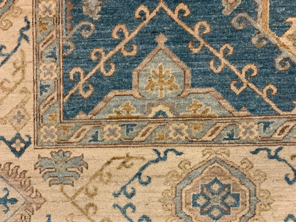 Oushak Chobi Blue 9X12 Handmade Wool Rug # 10303