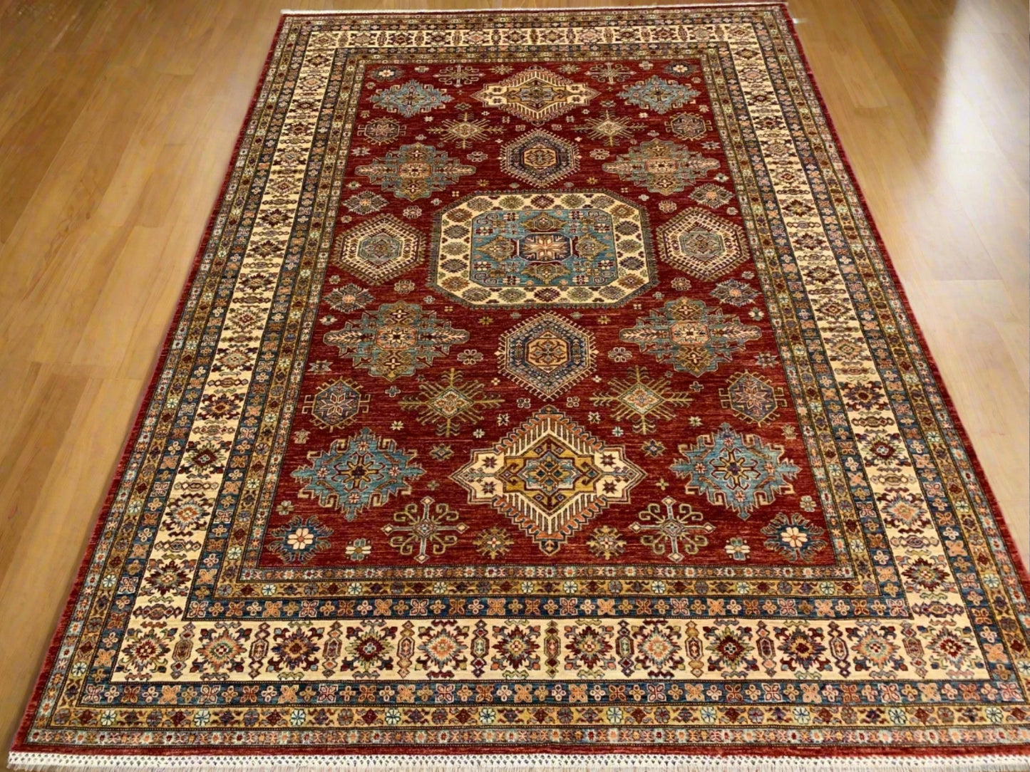 Super Kazak 9X12 Handmade Wool Rug # 12129