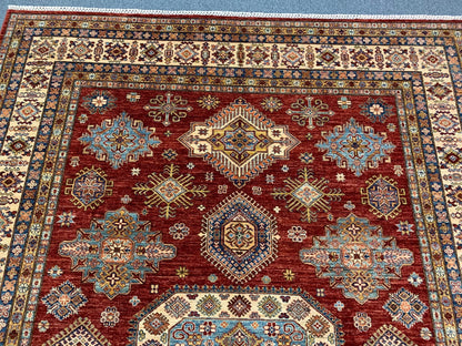 Super Kazak 9X12 Handmade Wool Rug # 12129