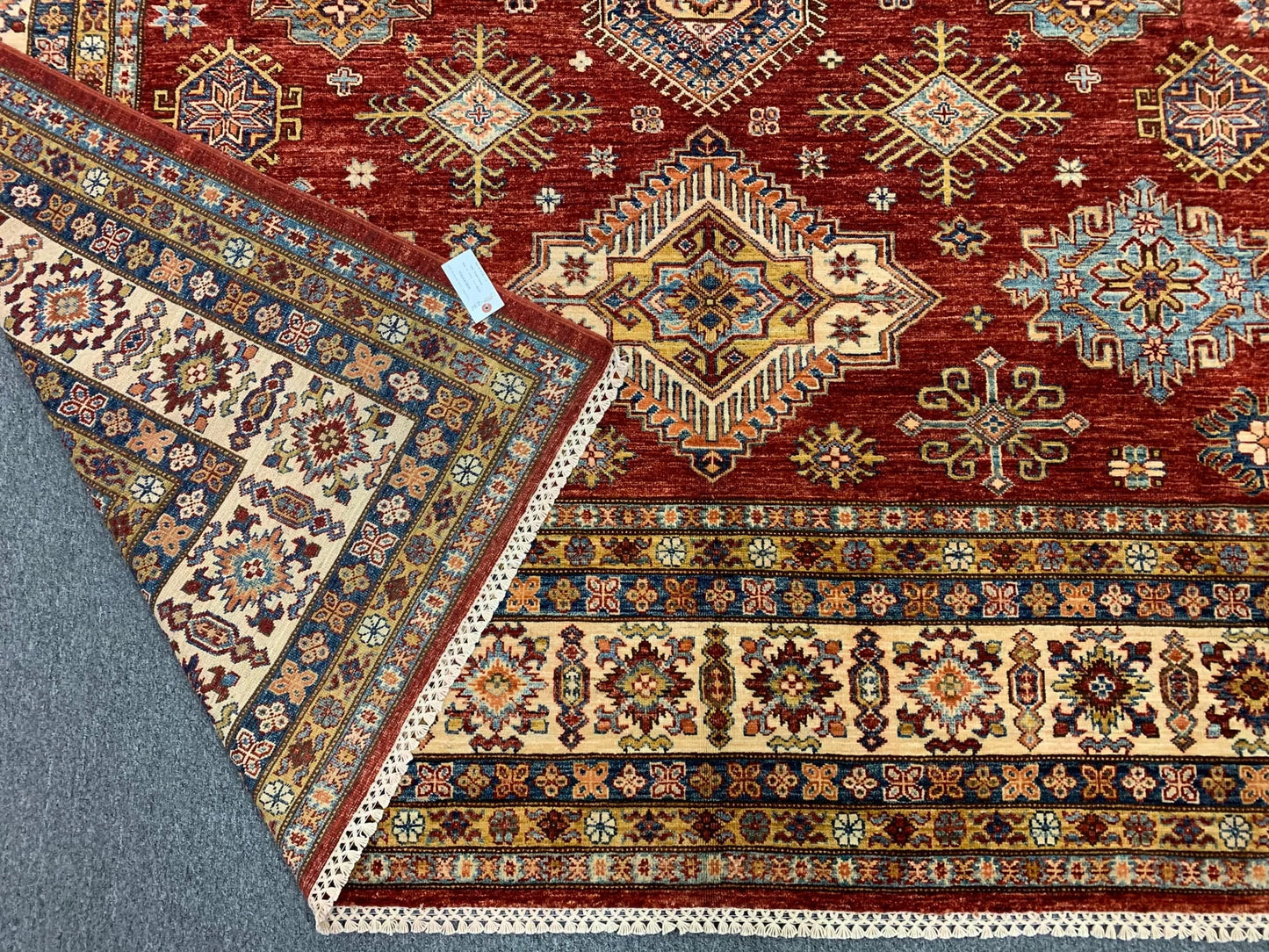 Super Kazak 9X12 Handmade Wool Rug # 12129